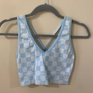 Checkered girls crop top